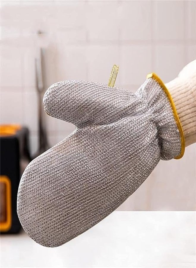 Estervig 2 Pcs Non-Scratch Wire Dishwashing Gloves, Waterproof Utensil Cleaning Gloves for Kitchen Use, Reusable Gloves for Washing Dishes, Pots, Pans, Sinks Comfortable Cleaning Gloves - Image 3